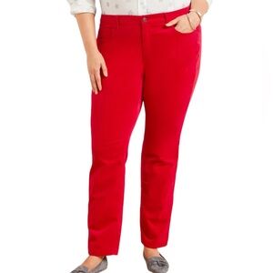Talbots Red Velveteen Straight Leg Pant 10